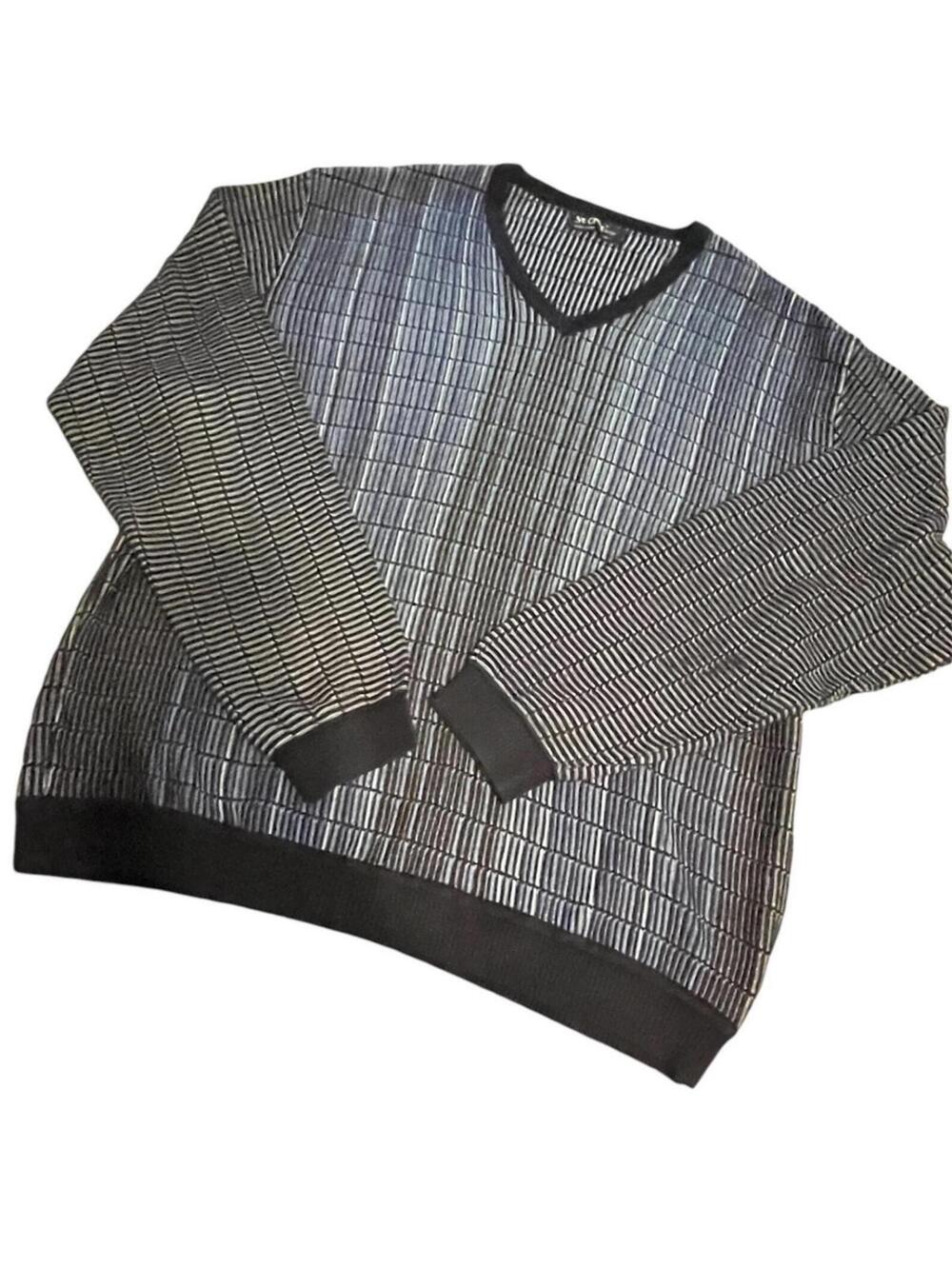St Croix USA V Neck cotton striped Sweater